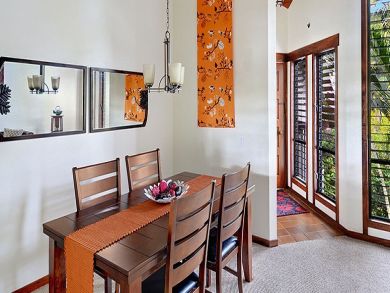 Dining table seats four