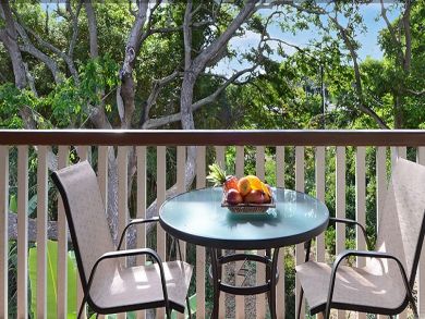 Balcony with table set