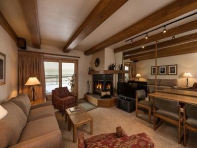 Living room with fireplace