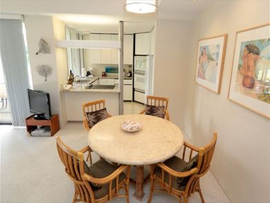Dining table seats four