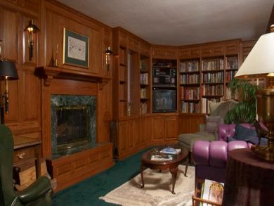 Living room with fireplace