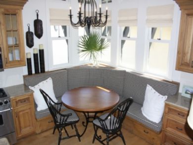 Dining area seats six