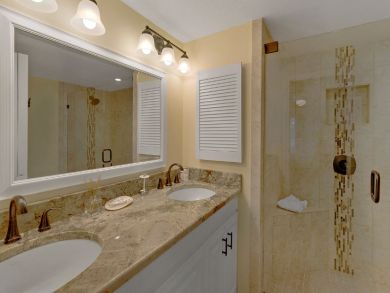 Master Bathroom with Walk-in Shower & Dual Vanity