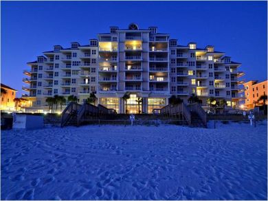 Night view of condominium complex