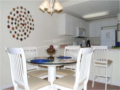 Dining room seats four
