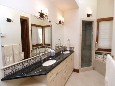 Master bathroom with jacuzzi & steam shower