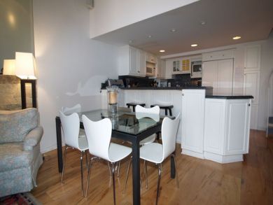 Dining area seats six