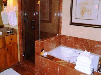 Master bathroom with whirlpool tub