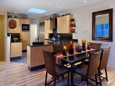 Dining table seats six