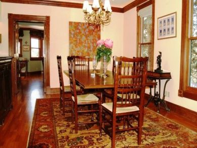 Dining table seats six