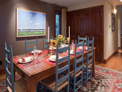 Dining room seats eight