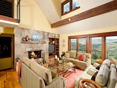 Fireplace in living area