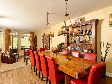 Large dining table seats ten