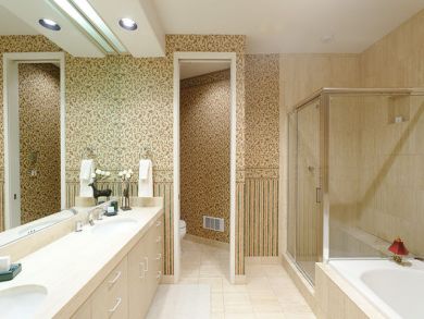 Bathroom with separate tub & shower