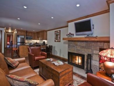 Warm and Cozy Seating and Kitchen Area