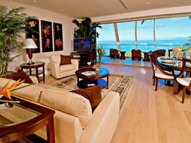 Beach front living area