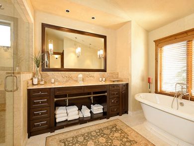 Bathroom with tub & walk-in shower
