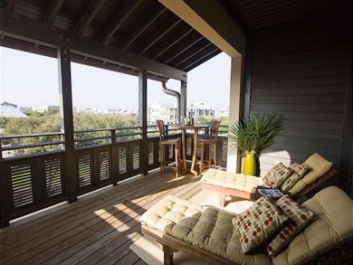 Balcony with outdoor furniture