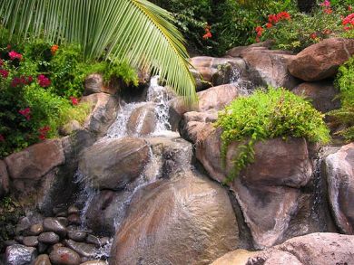 Waterfall at the second pool