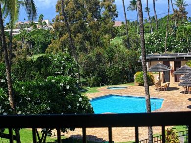 Pool & hot tub view from balcony Pool & hot tub view from balcony