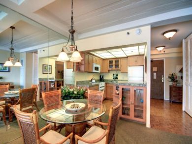 Dining table seats four