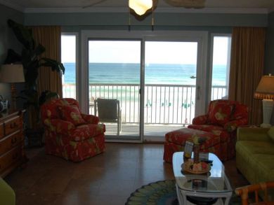 Living area with beach view