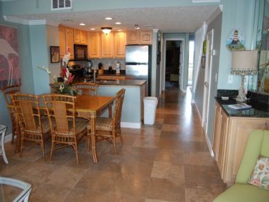 Dining area seats six