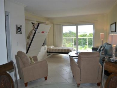 Living Room Has Two Pull Down Twin Beds