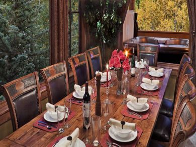 Large dining table seats ten