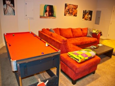 Pool table in family room
