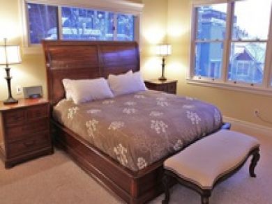 King bed in master bedroom