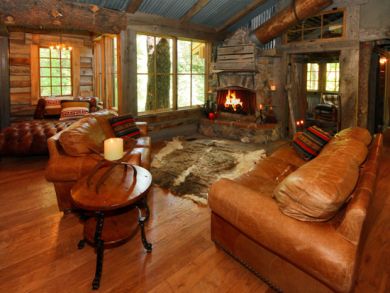 Fireplace in living area
