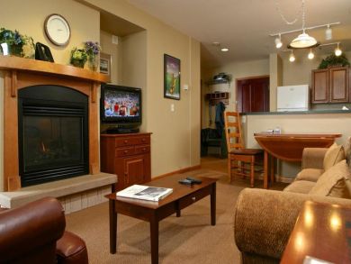 Fireplace & TV in living area