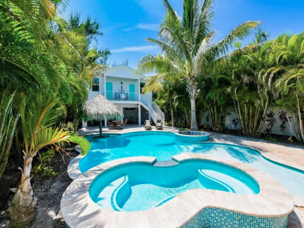 Anna Maria Main House & Guest House with Pool Bay Beach Across the Street