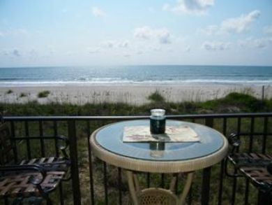 Balcony with table set