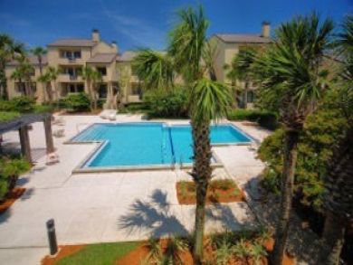 Pool view from bedroom
