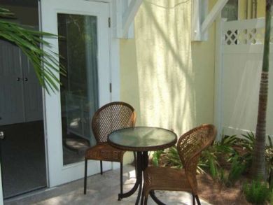 Porch with table set