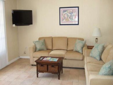 Living room with flat screen TV