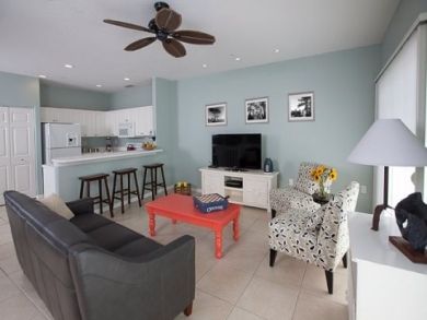 Living room with flat screen TV
