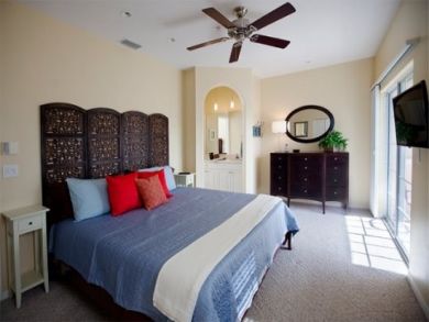 King bed in master bedroom