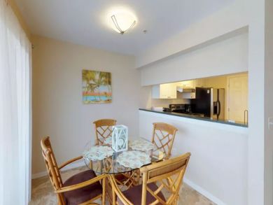 Dining area seats four