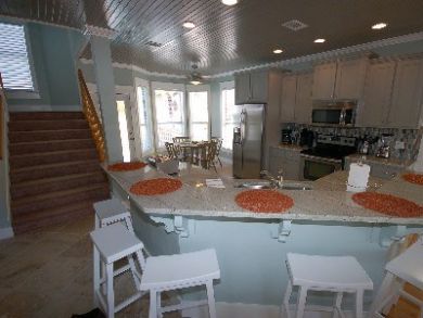 Breakfast bar seats five