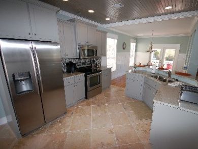 Kitchen with stainless steel applainces