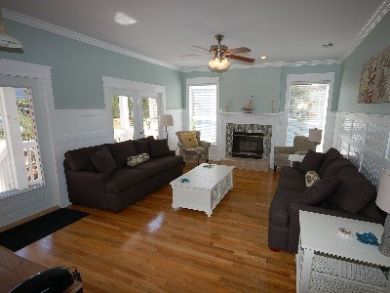 Dining area with fireplace