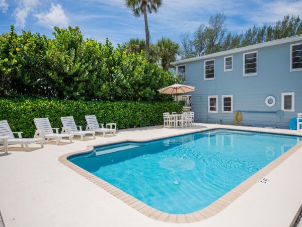 Ground Level Beachfront Pool Home on Anna Maria Island