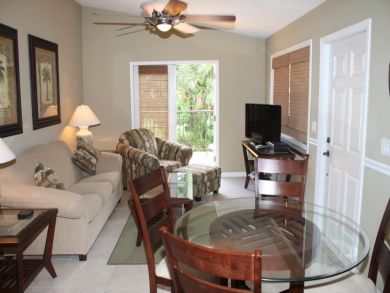 Dining area seats four