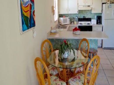 Dining area seats four Dining area seats four