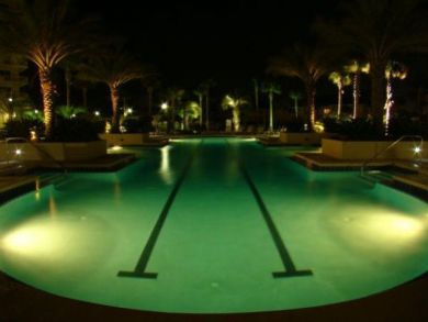 Pool View at Night