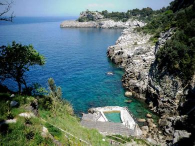 Sea Front Home with Salt Water Pool in Massa Lubrense, Italy