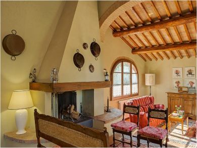 Sitting Area with Wood Burning Fireplace